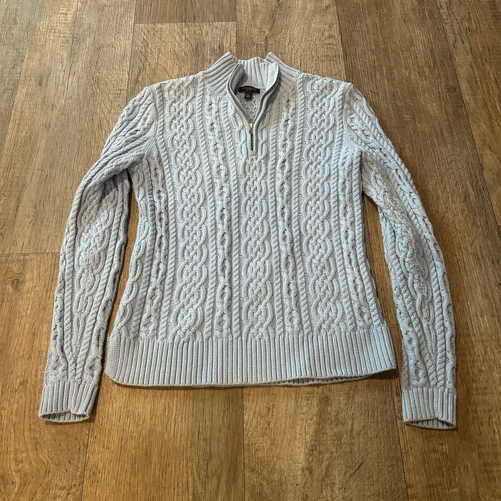 Women’s Light Blue Cable Knit Sweater